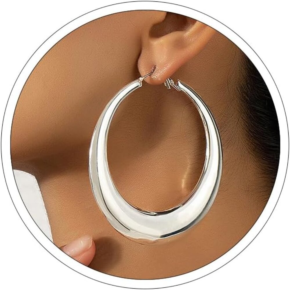 Large Hoop Earrings Lightweight Chunky Earrings For Women Chunky Earrings Big Ho